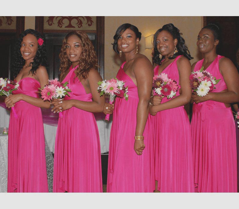 Fuschia pink bridesmaid dresses hotsell