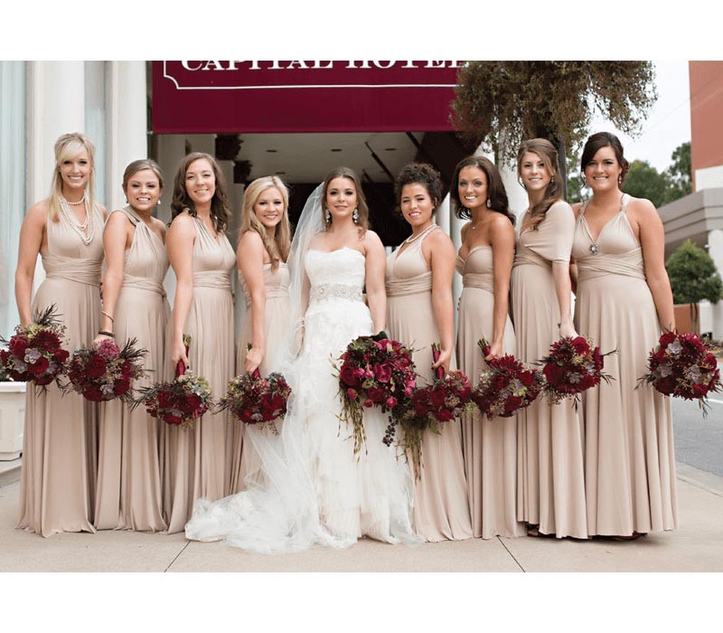 Beige Champagne Infinity Dress Multiway Bridesmaid Dress