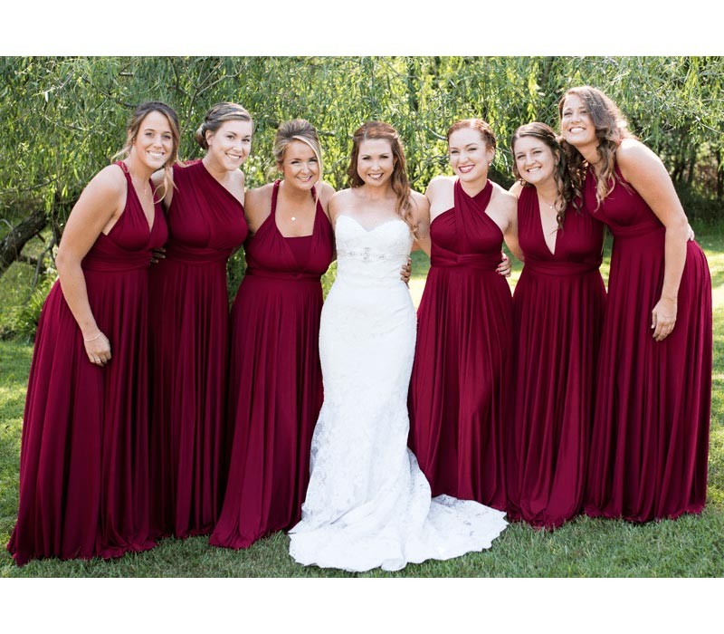 Burgundy Infinity Dress Multiway Bridesmaid Dress Convertible Made in USA