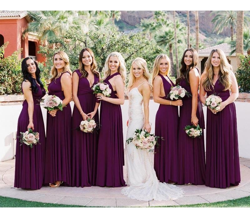 Plum Infinity Dress Bridesmaid Multiway Convertible Dress Made in USA