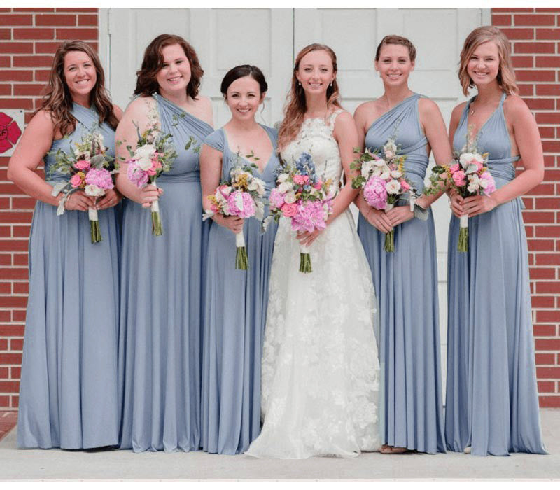 Dusty Blue Infinity Dress Multiway Bridesmaid Dress Convertible Made in USA