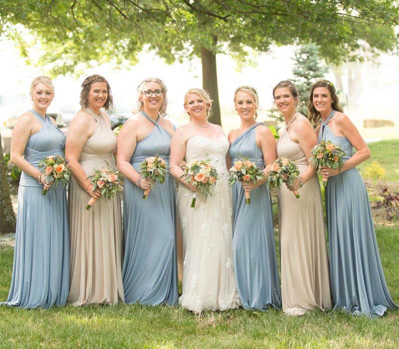 Dusty blue dress bridesmaid hotsell