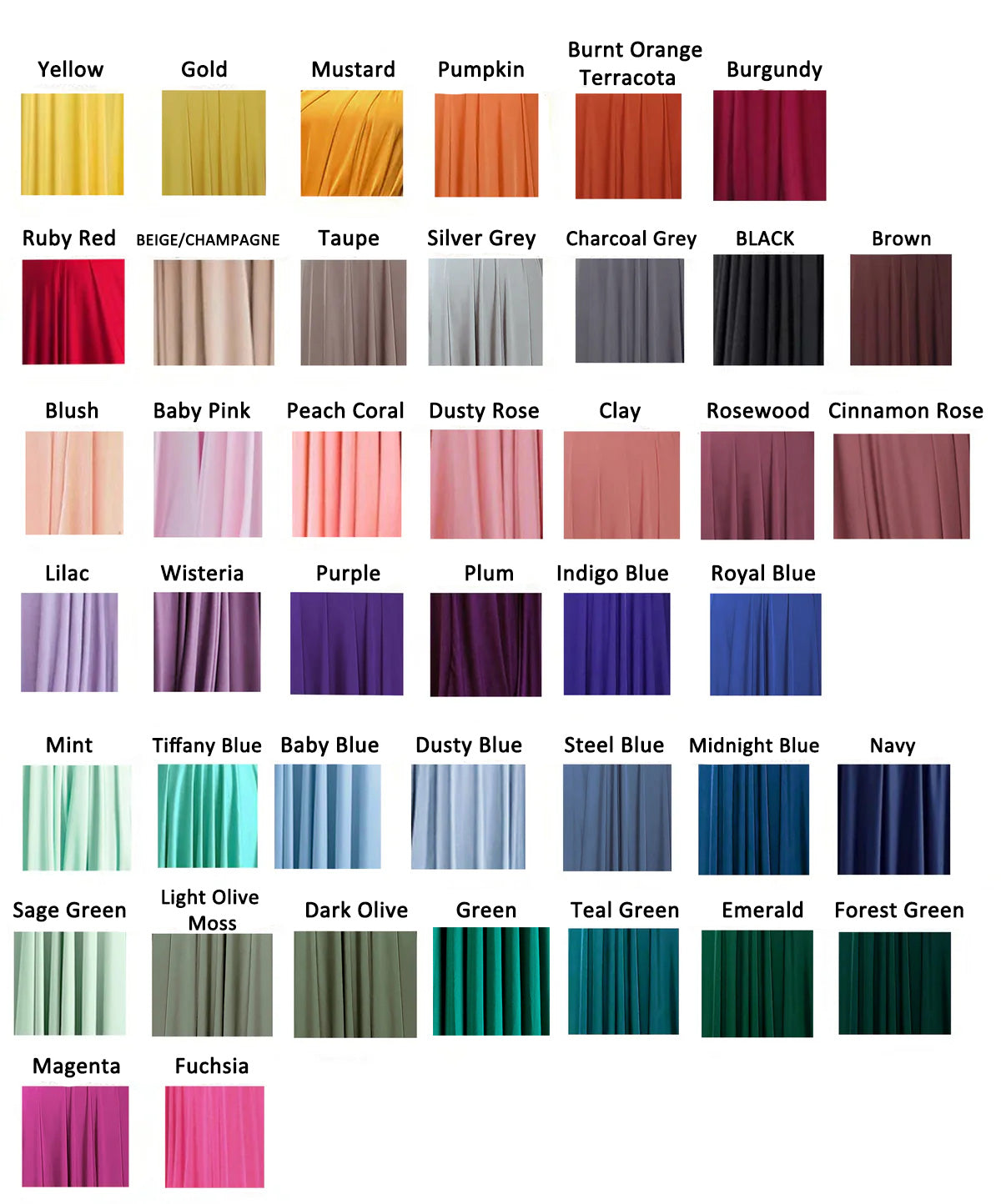 Free Fabric swatches for Infinity Bridesmais dresses