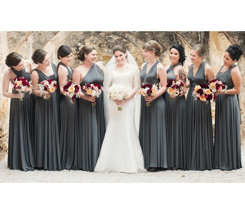 Charcoal Gray Infinity Dress Bridesmaid Multiway Convertible Dress Made in USA 36 Colors