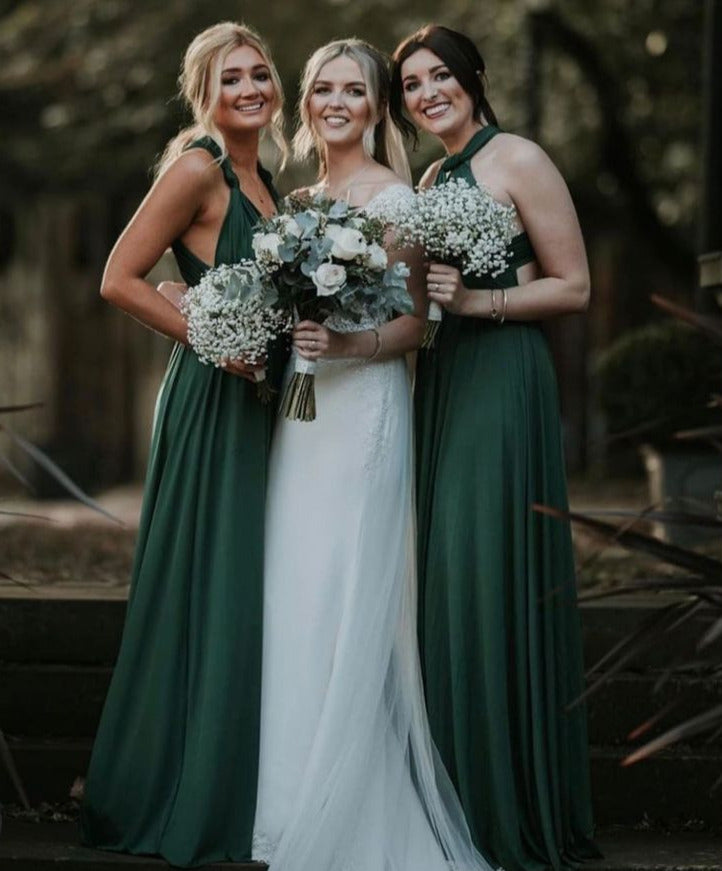 Bridesmaid dress green hotsell