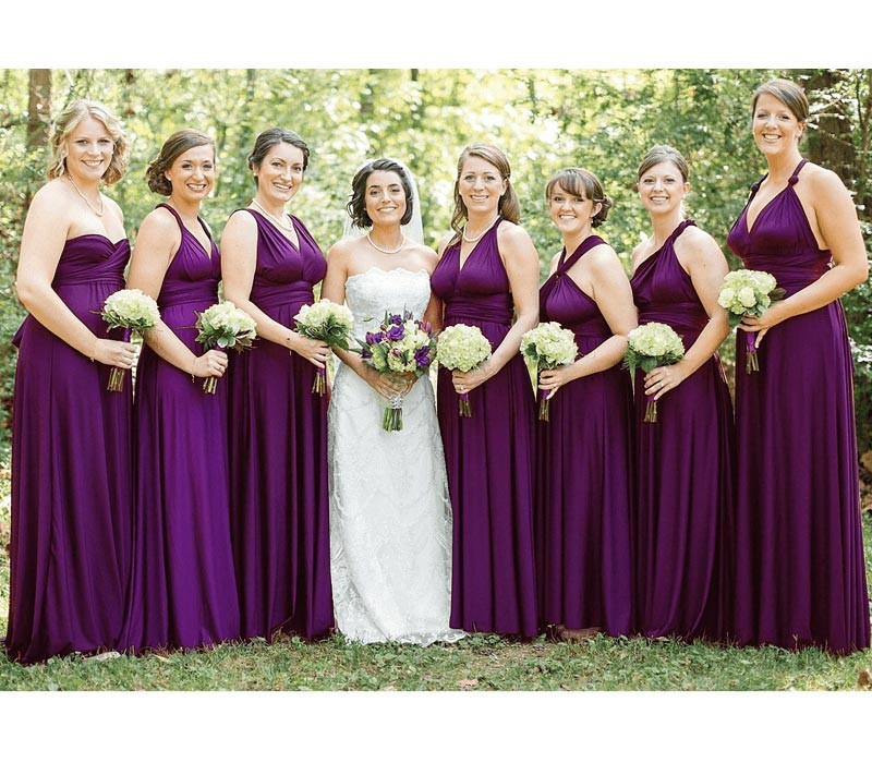 Plum Infinity Dress Bridesmaid Multiway Convertible Dress Made in USA 36 Colors