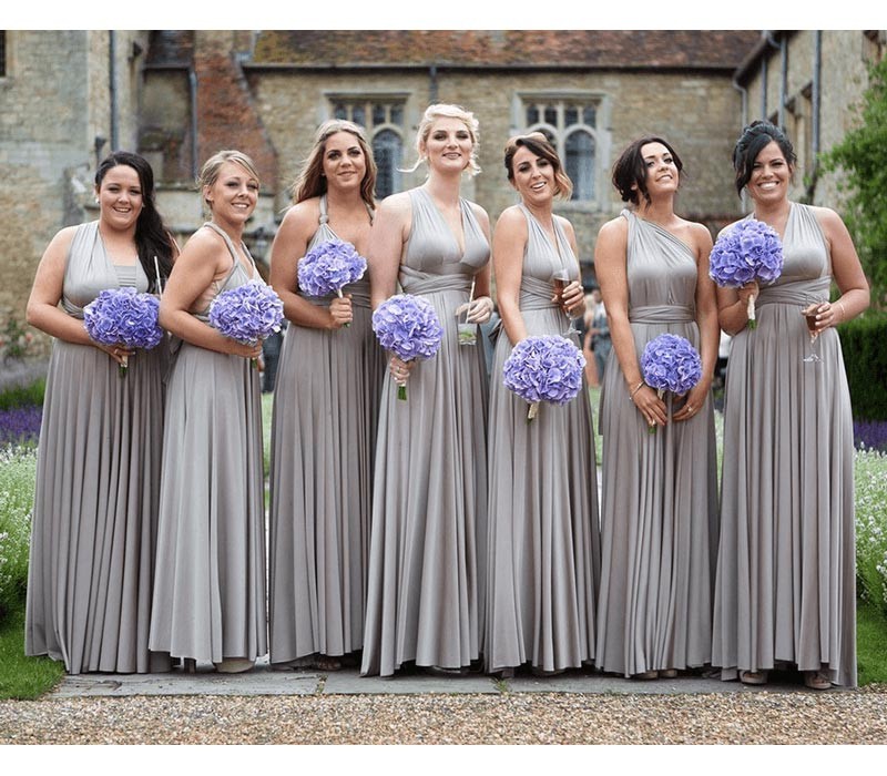 Silver grey Infinity Dress Bridesmaid Multiway Convertible Dress Made