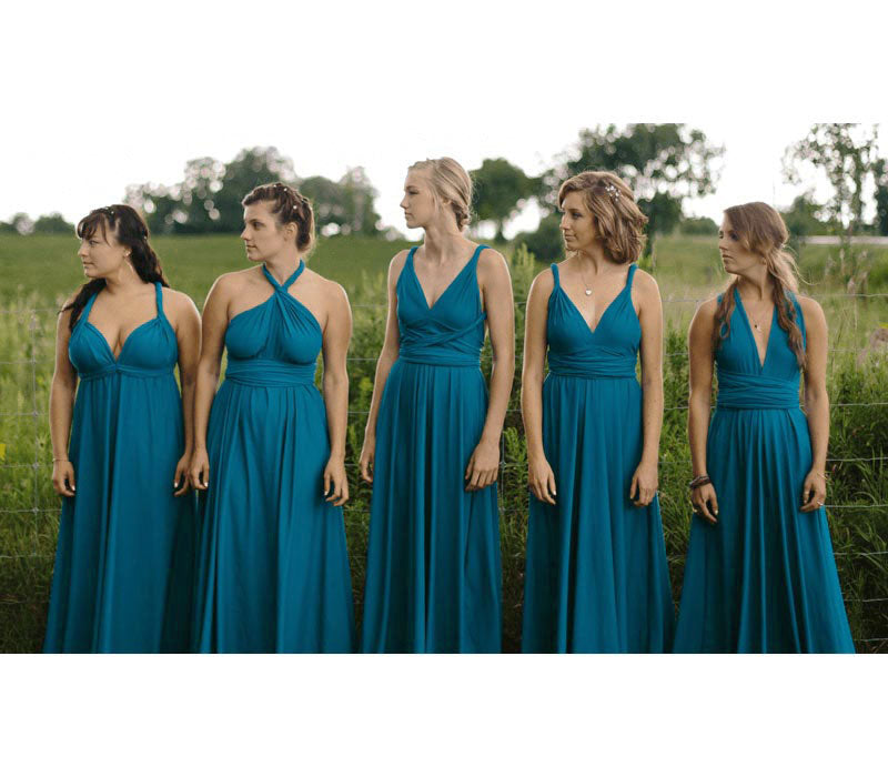 Teal Green Infinity Dress Bridesmaid Multiway Convertible Dress Made i