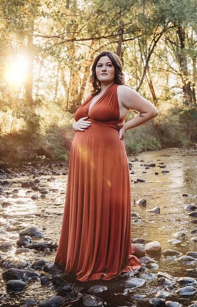 Orange pregnancy dress best sale